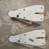 Pairs of Diana wall lights, Kasinski, Poland, 1980, opaline glass.