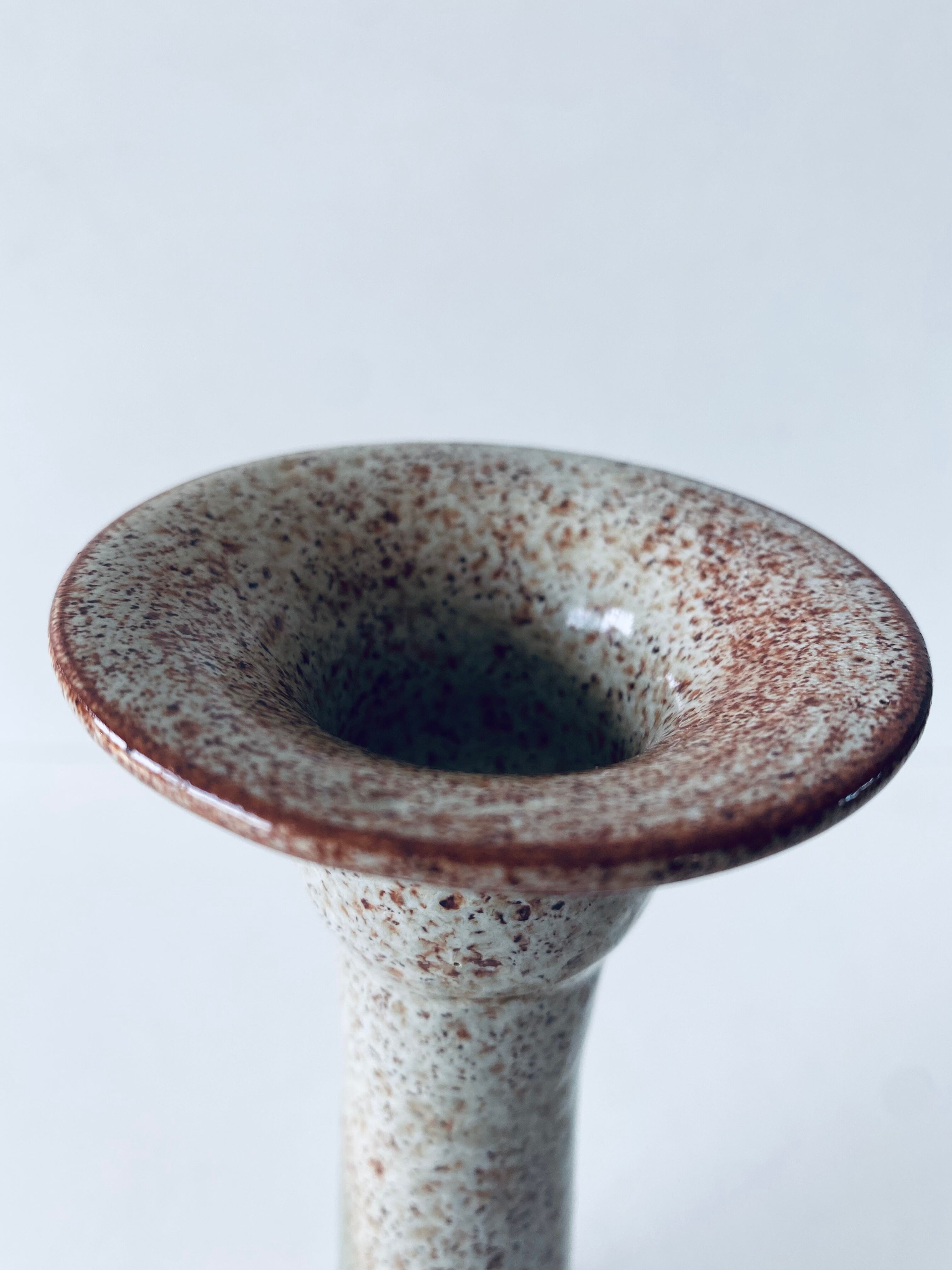 Enamelled terracotta candle holder