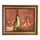 oil painting canvas still life fruit cider Normandy Calvados signed