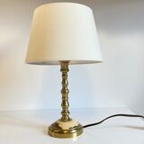 Solid brass lamp and fabric, 60s