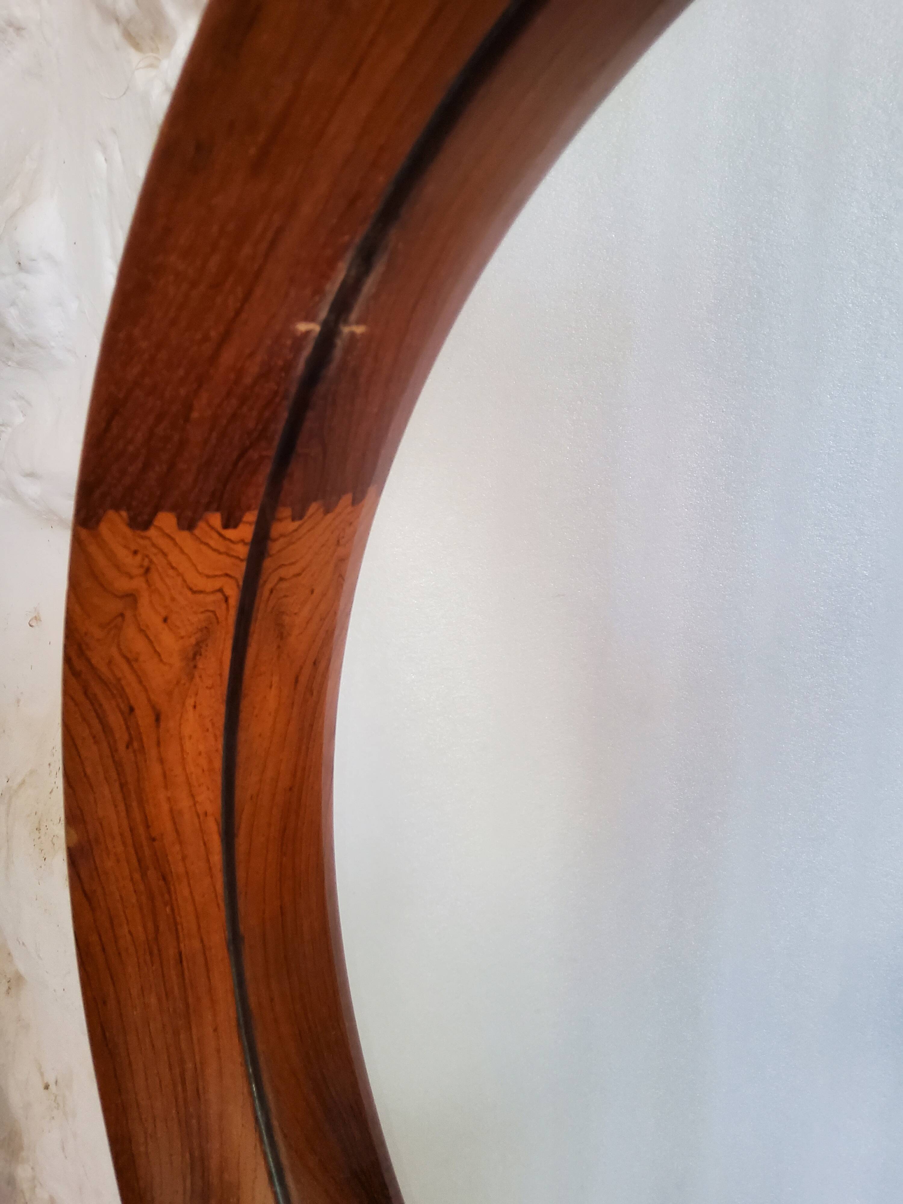 Round teak mirror Uno and Osten Kristiansson Luxus Vittsjö, Scandinavian
