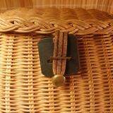 Small basket of wicker fisherman, old
