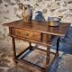 Rustic French oak table with drawer, late 18th – early 19th century, Auvergne