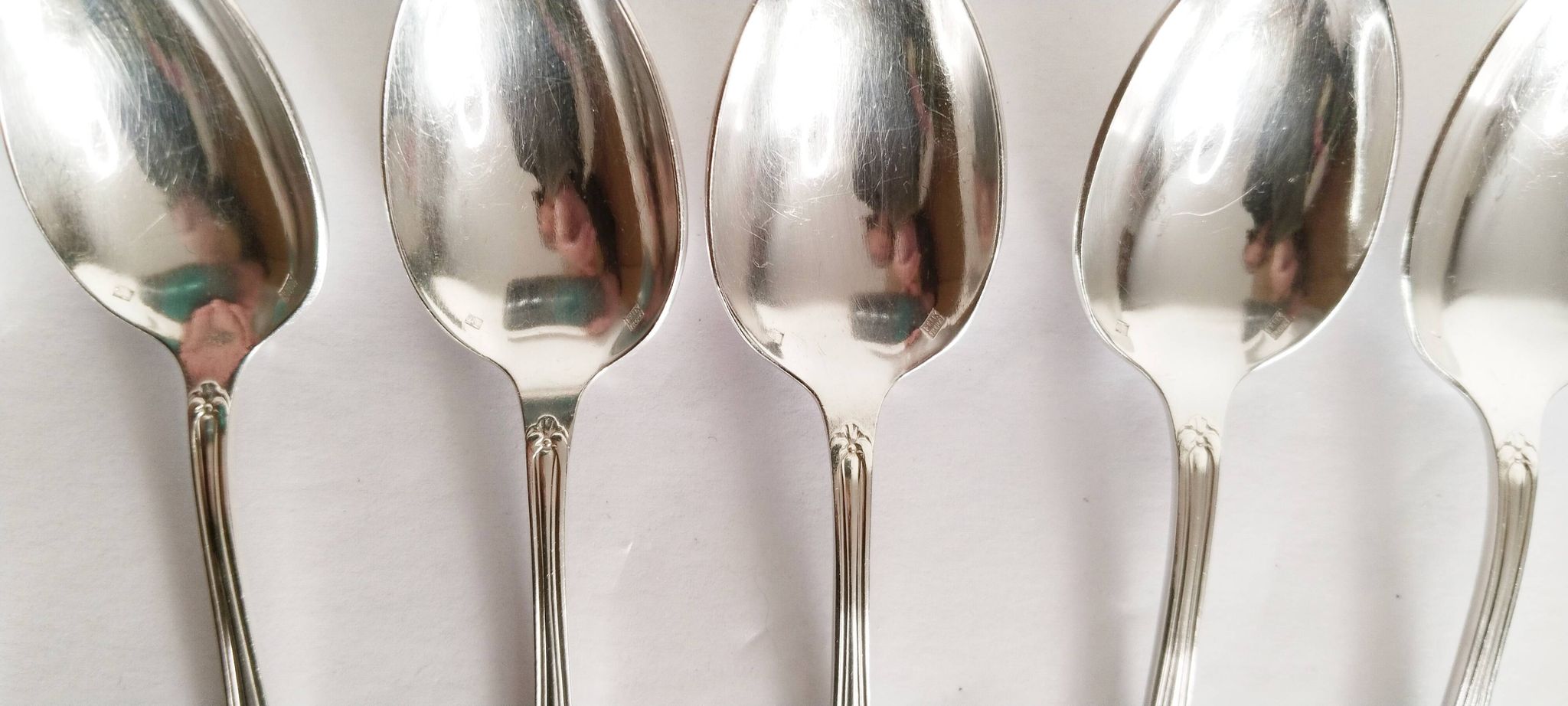 Cuillères à dessert , cuillères à café en argent, Félix Frères 18G