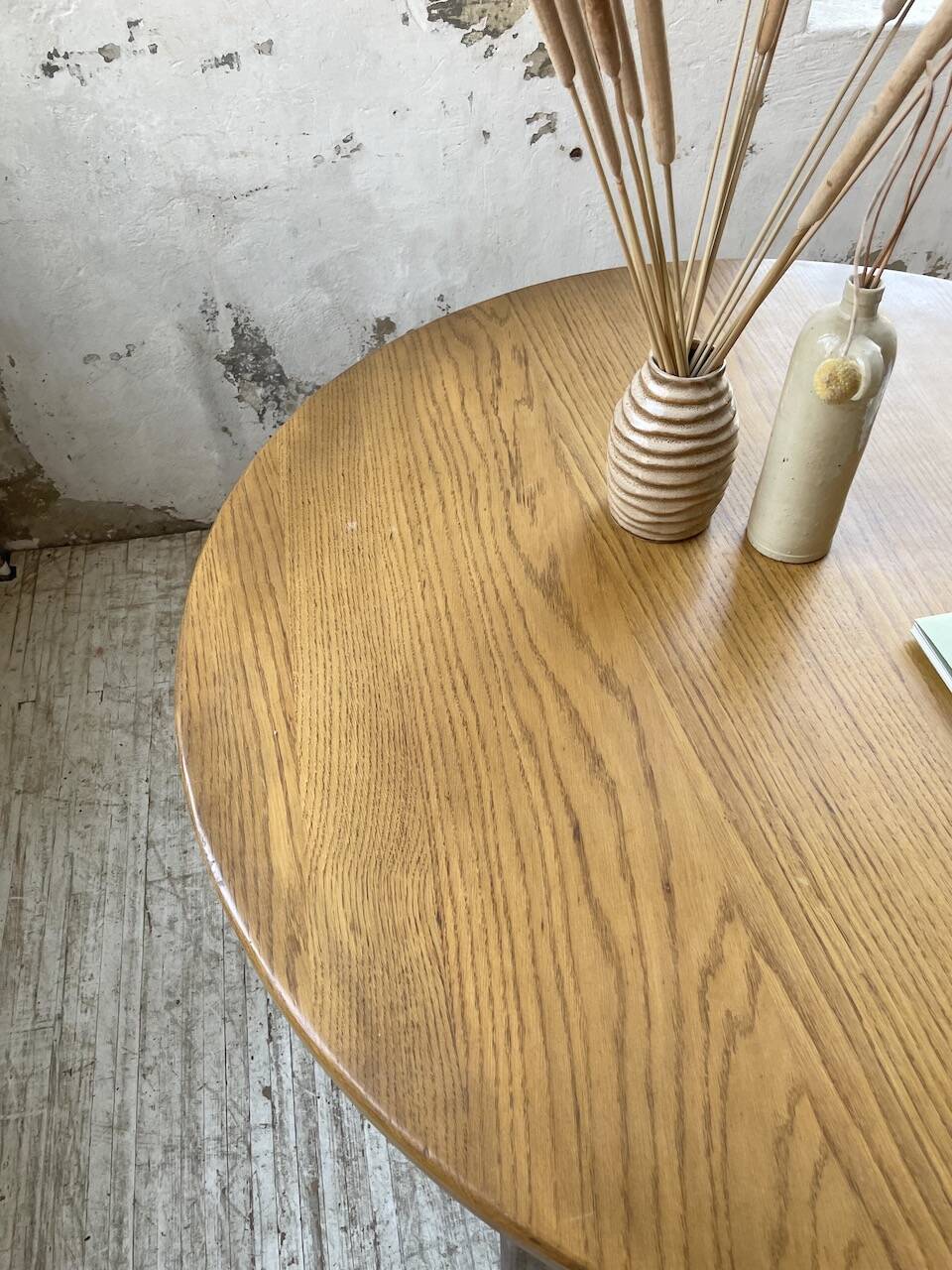 1950s round oak table