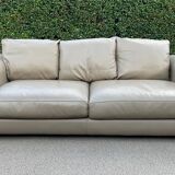 Roche Bobois 3-seater sofa in beige leather