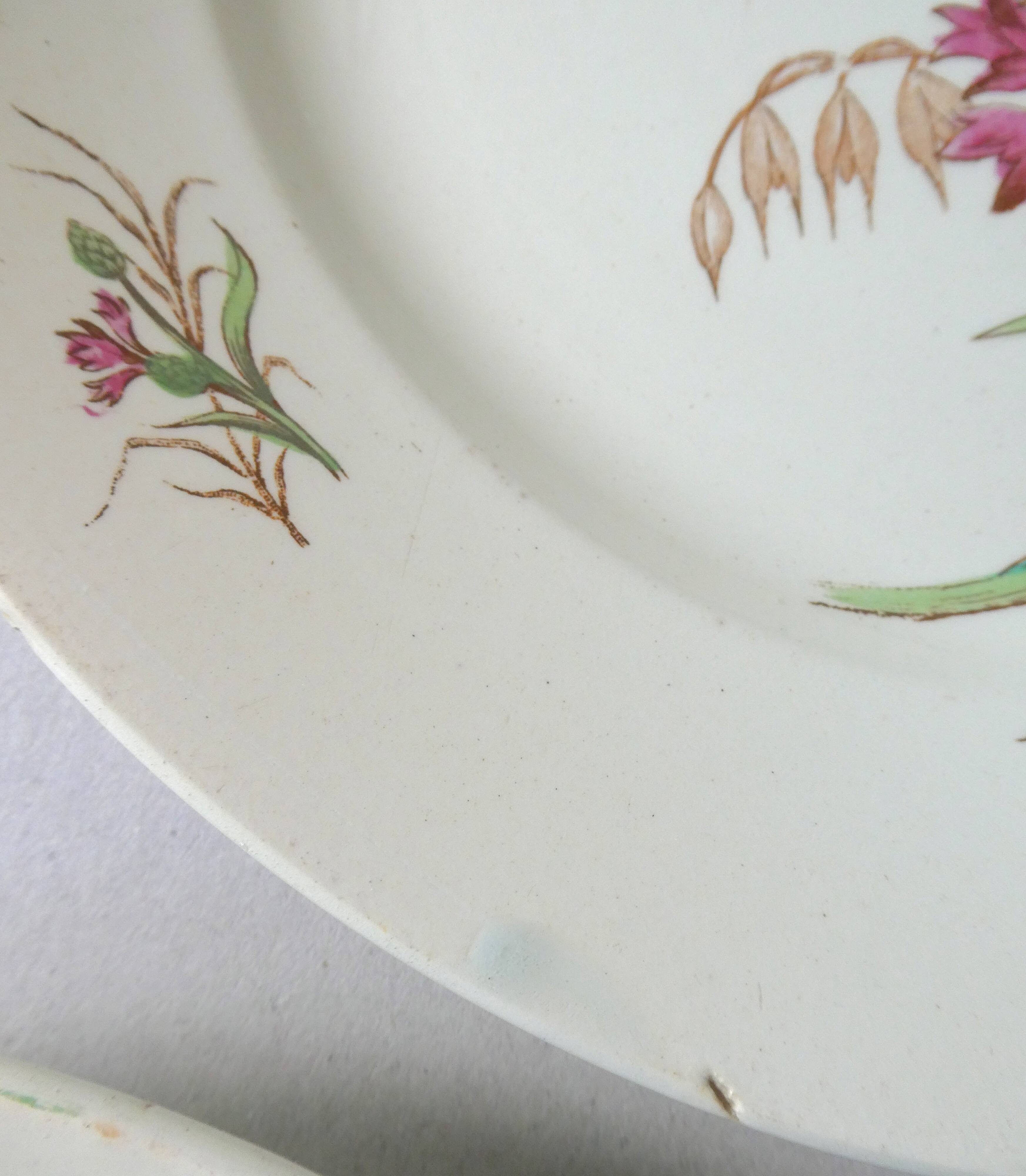 Set of 6 plates Blueberry decor Luneville France, 1900