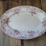 Oval porcelain dish earth of iron decoration Floreal dp 08822131