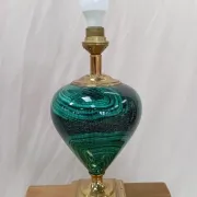 Ceramic lamp with gold metal from the 80s