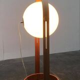 Swiss space-style floor lamp made of plastic and plywood from the 1960s.