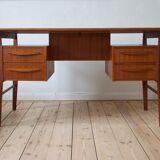 Danish teak desk by Gunnar Nielsen for Tibergaard, 1960s
