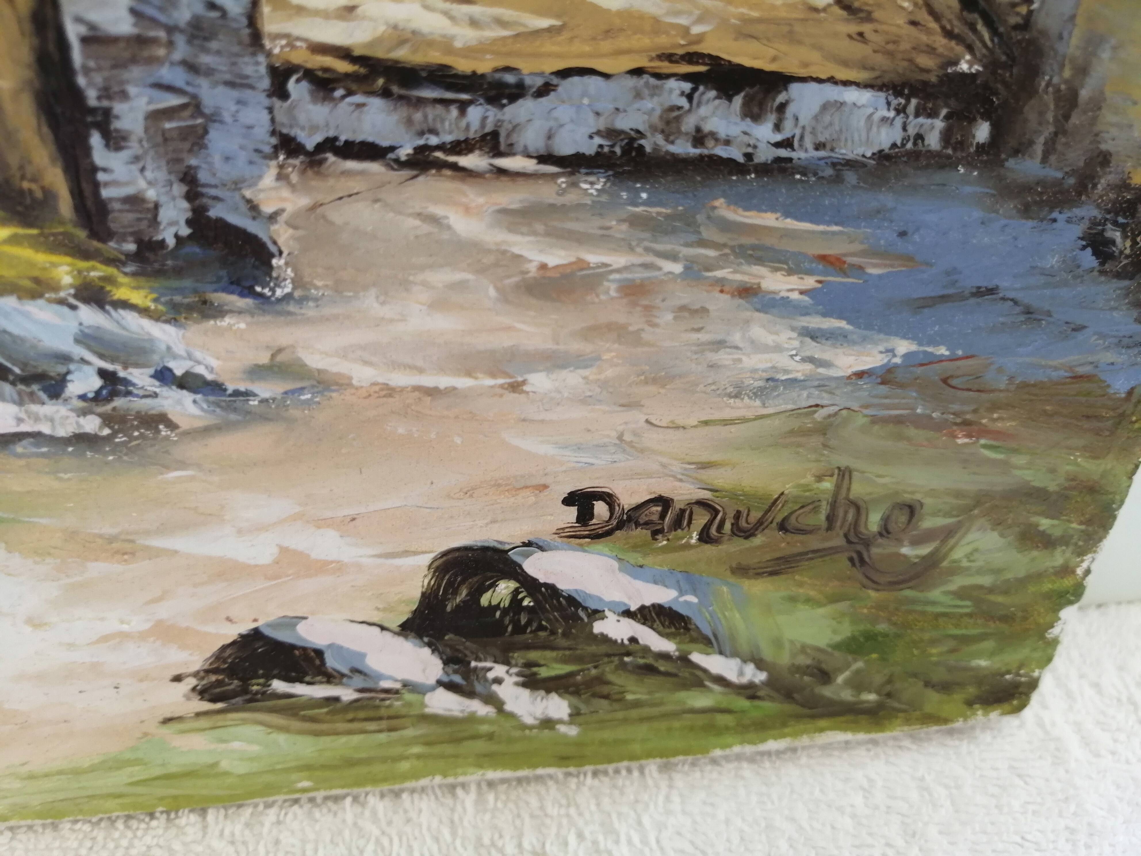 Huile sur toile mas provençal signé Danucho peintre varois