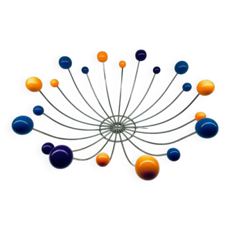 Vintage Sputnik fruit basket rare orange blue purple colors