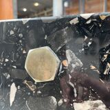 Coffee table year 80 Italian marble and glass