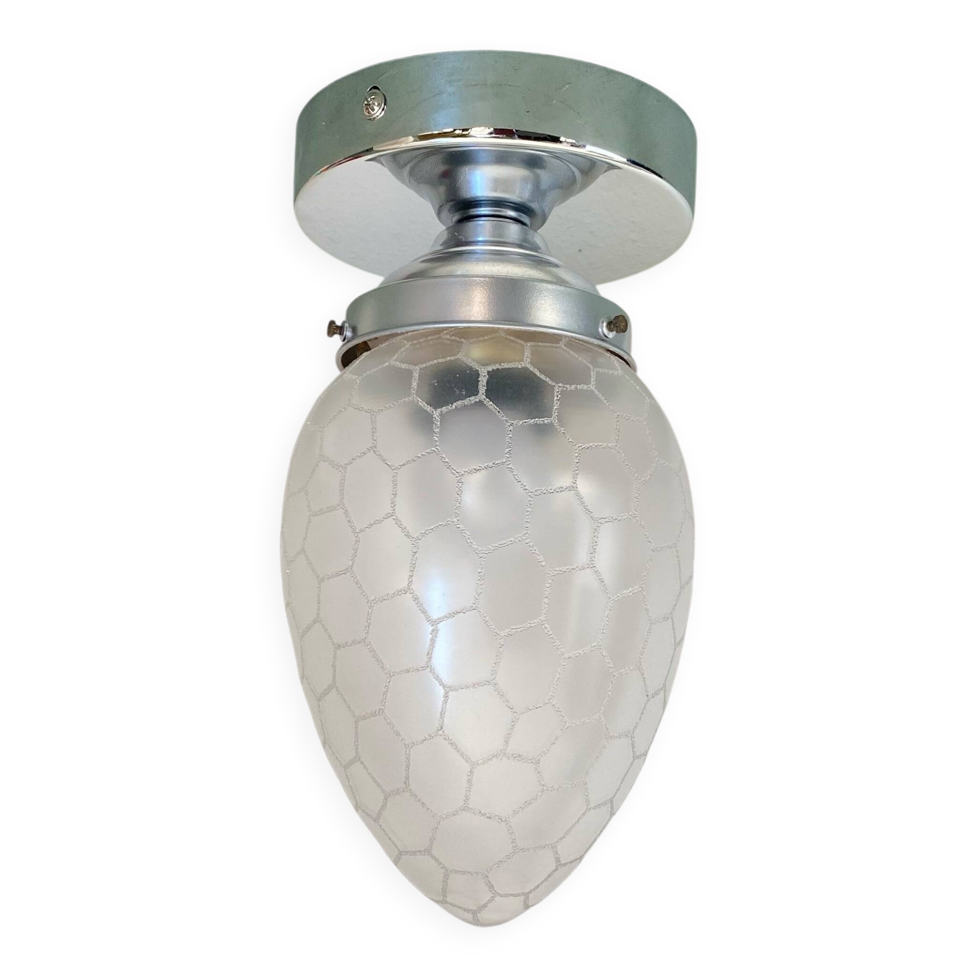 Wall light ceiling lamp shell globe stainless steel fixing rose vintage decoration