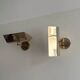 Pair of vintage adjustable solid brass wall lights France 1970