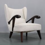 1950s Restored Wing Chair , Czechoslovakia