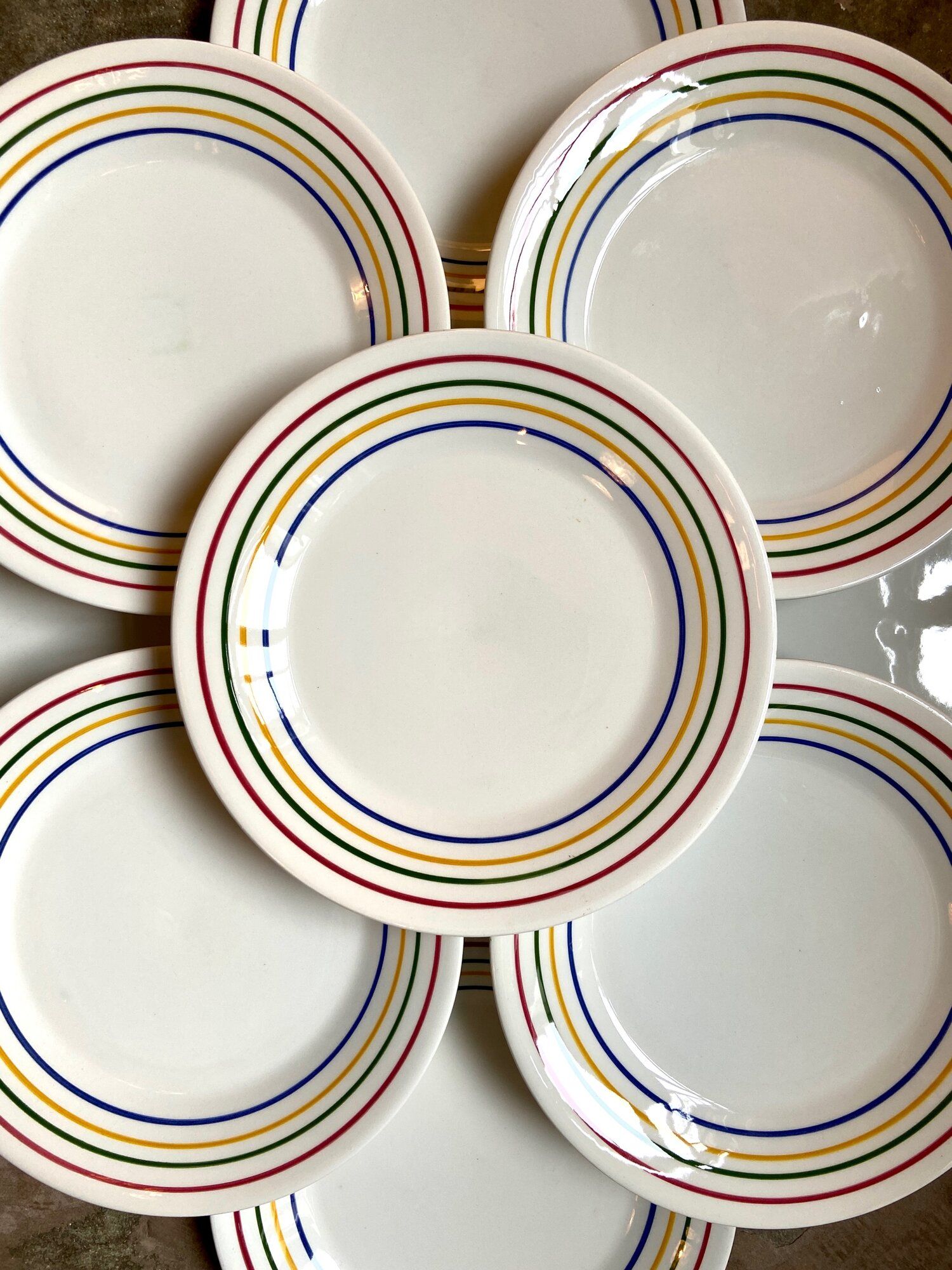 9 flat plates San Marciano Ceramiche in enamelled Italian earthenware