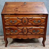 Commode bureau style Louis XV en noyer massif circa 1880