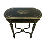 Worker Napoleon III Blackened wood and brass marquetry engraved xiX century