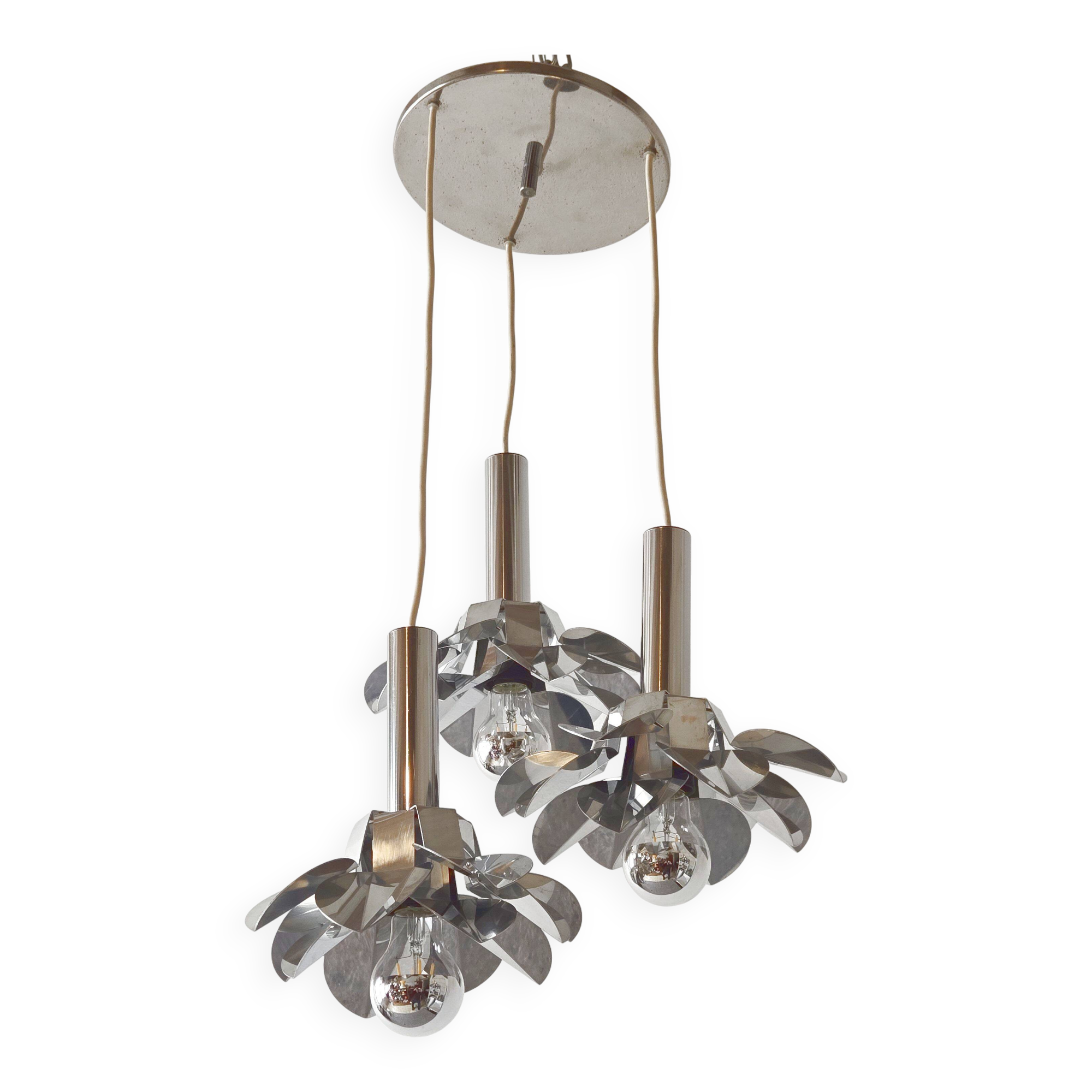 Vintage 1970 waterfall pendant light