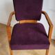 Paire de fauteuils Bridge, velours aubergine
