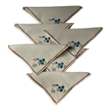 12 serviettes à thé brodées