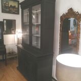 Black patinated oak library