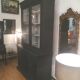 Black patinated oak library
