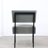 Mid-century Bauhaus Style Easy Chairs in Grey Fabric