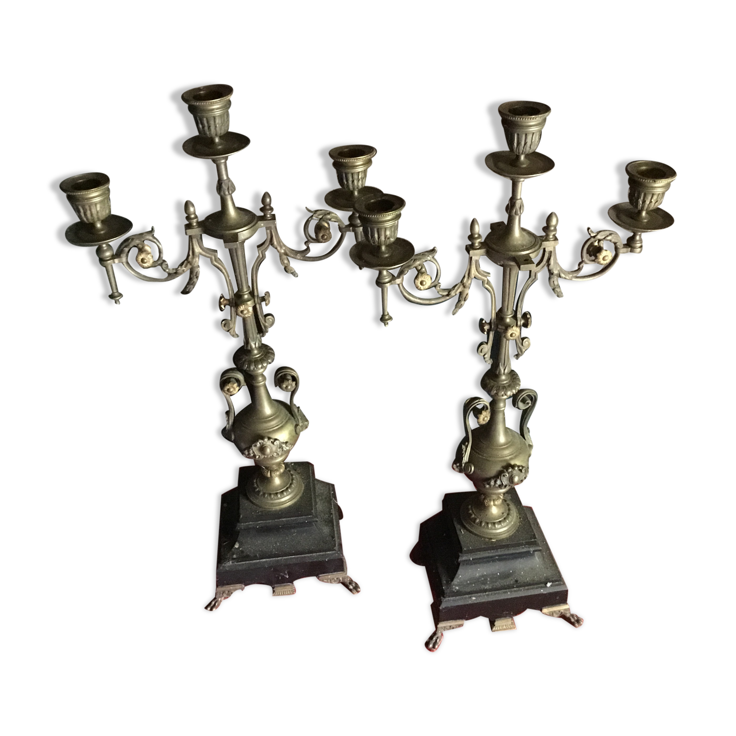 Pair of candelabra candlesticks for 3 candles