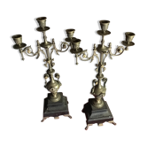 Pair of candelabra candlesticks for 3 candles
