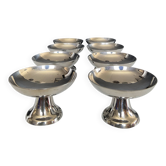 Set of 8 vintage stainless steel ice cream bowls