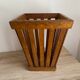 Old art deco basket style Frank Adnet design slatted waste paper basket