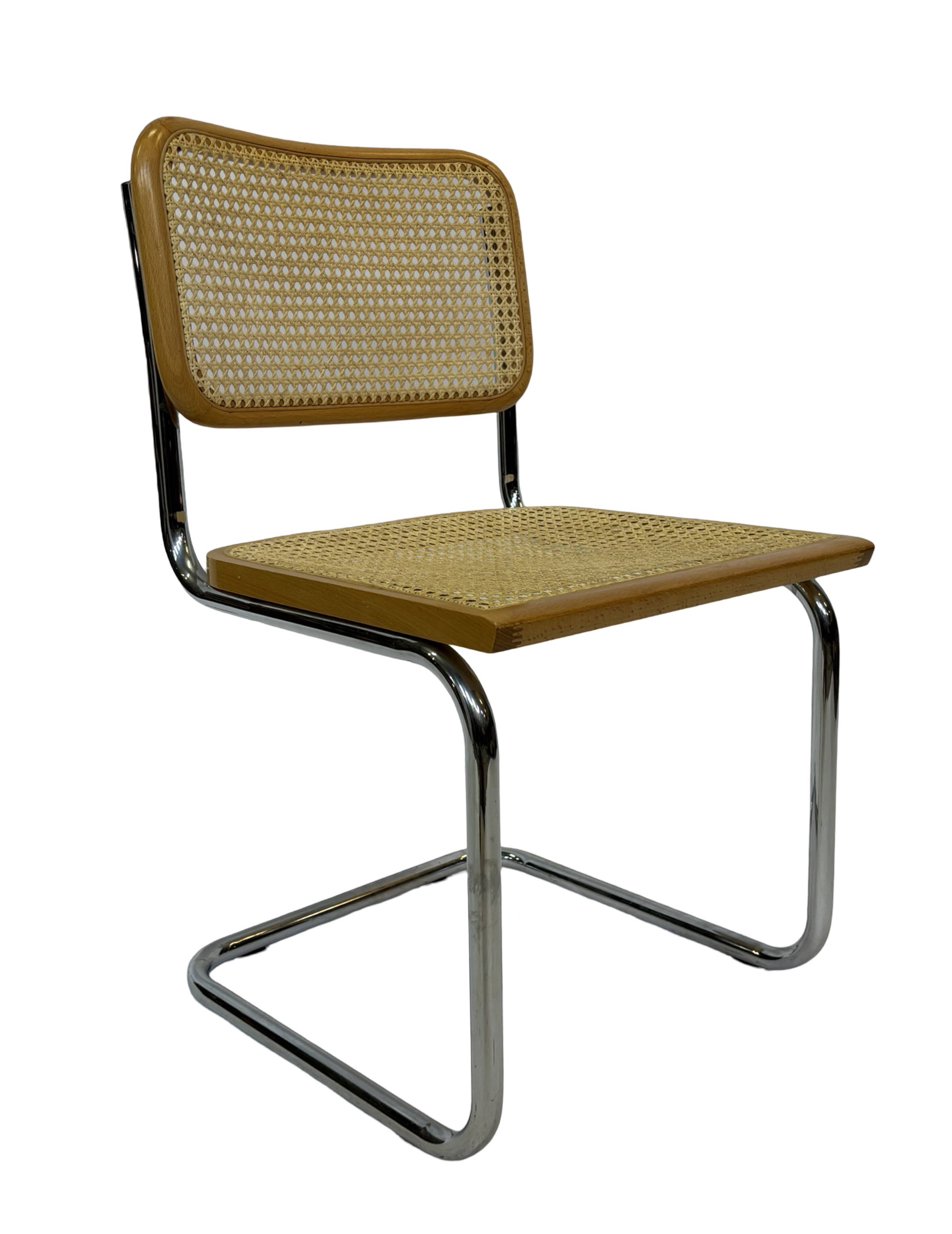 Set of 4 chairs Cesca B32 designed by Marcel Breuer design made in Italy