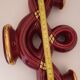 Double art deco lamp foot in bordeaux and gold ceramics
