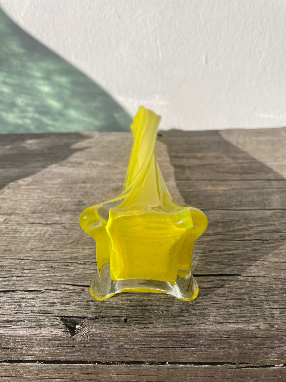 Murano yellow glass soliflore vase, 1960