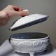 Vintage Baroque style white Italian earthenware candy dish