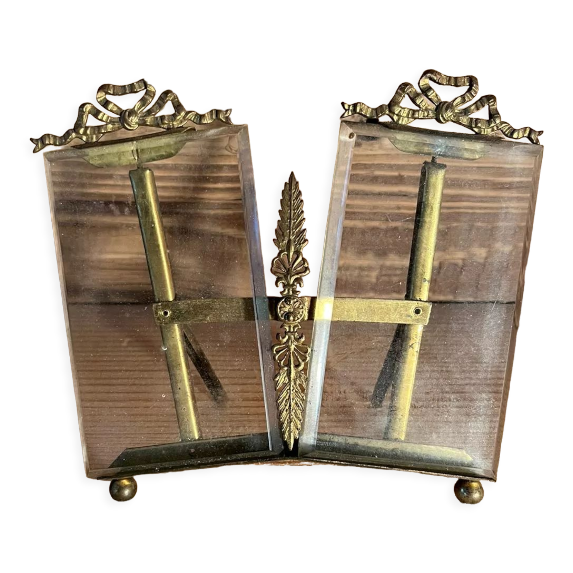 Double photo frame louis XV beveled glass