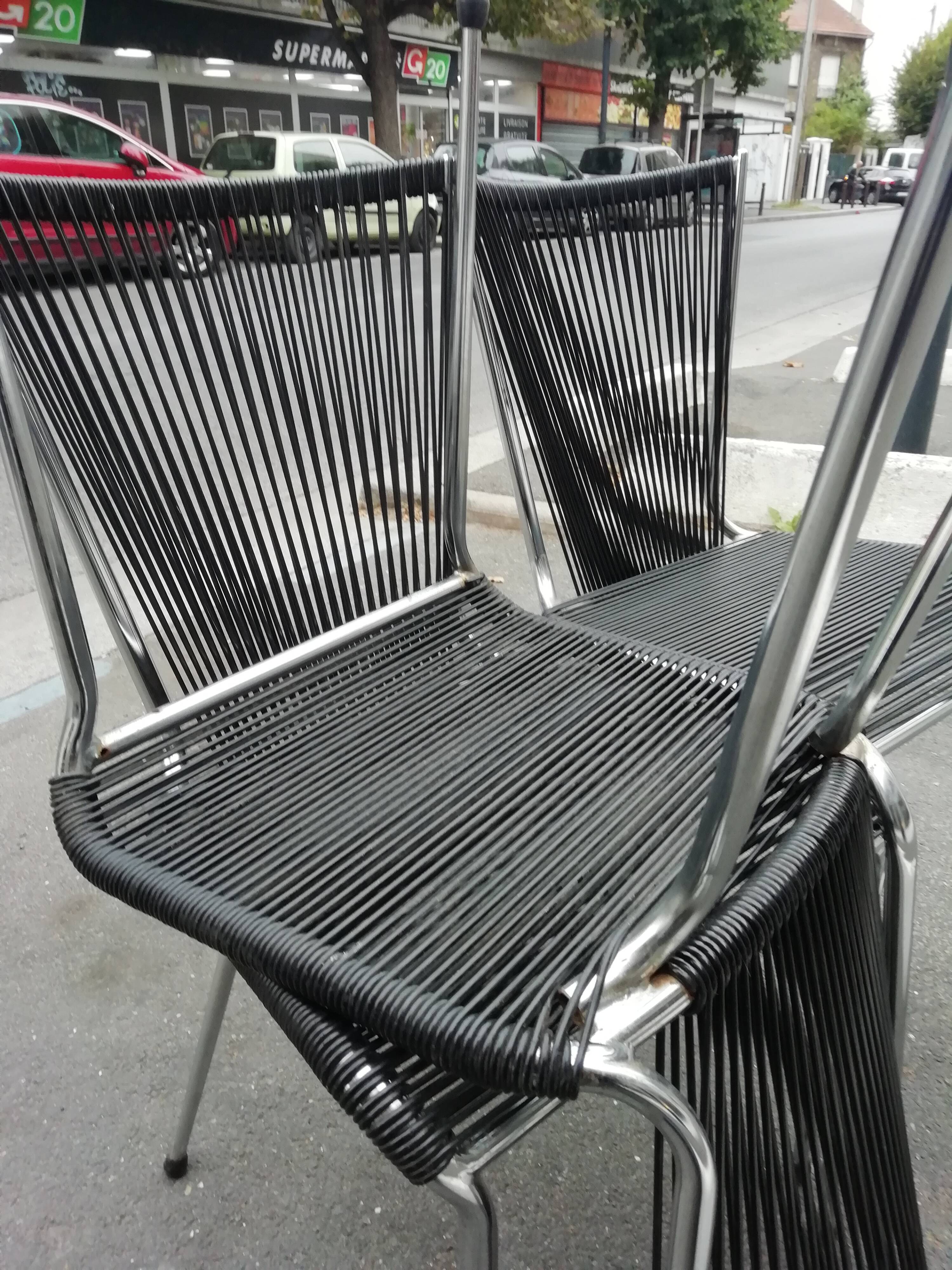 4 chairs "scoubidou"