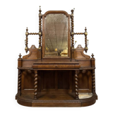 Renaissance style oak castle coat rack circa 1850