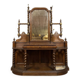 Renaissance style oak castle coat rack circa 1850
