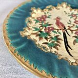 Old Longwy enamelled bird plate