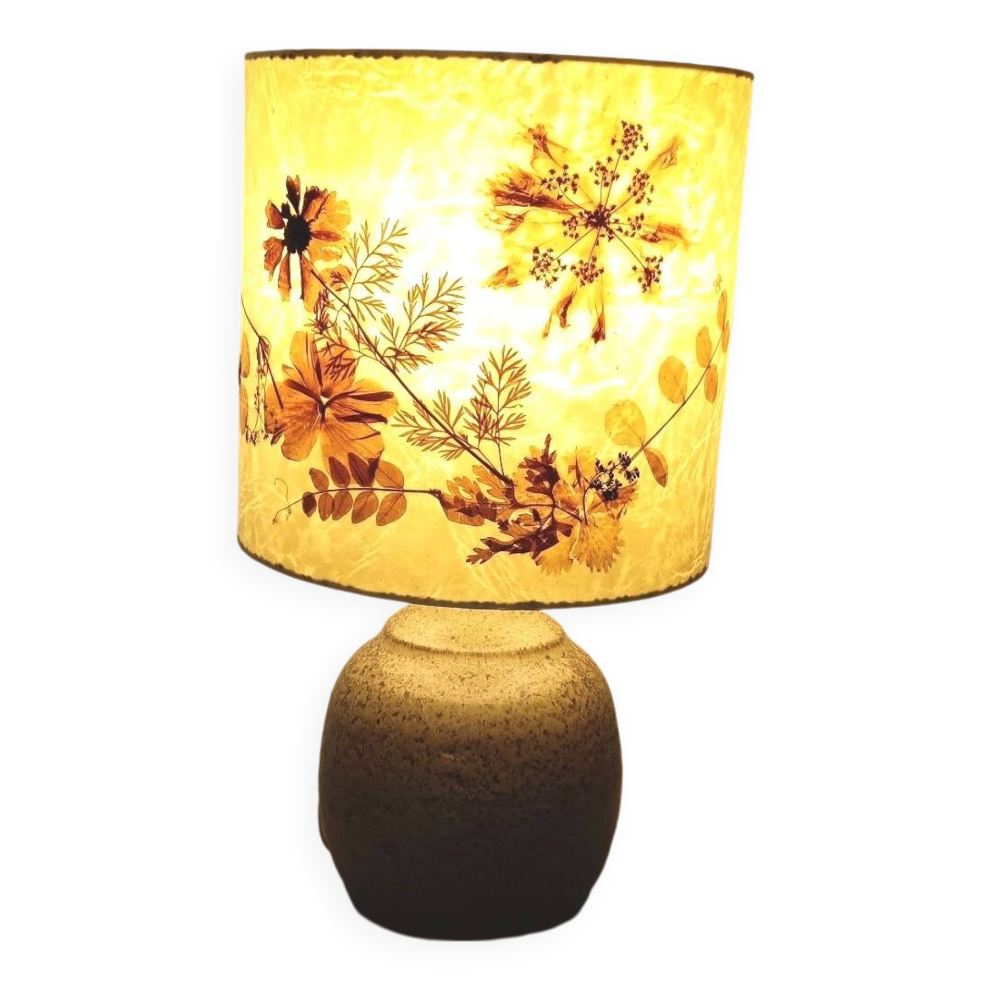 Ceramic floor lamp with Herbarium lampshade