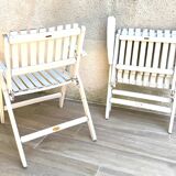Pair of vintage wooden garden armchairs by r.gleizes