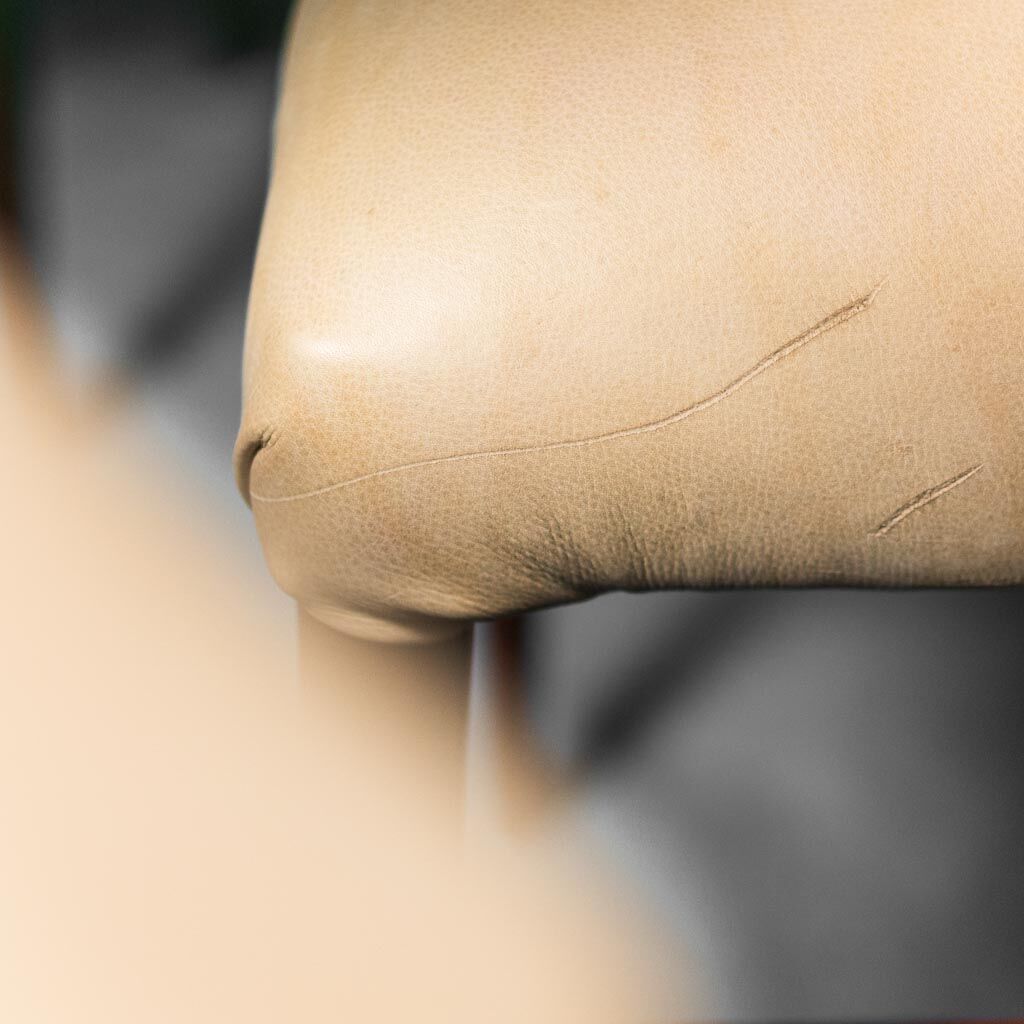 Set of 3 office chairs wood leather 50s vintage