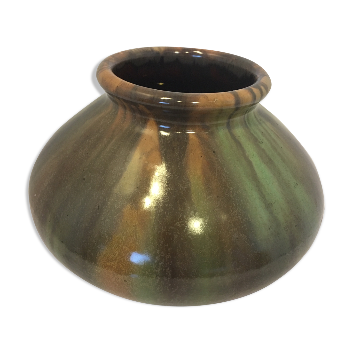 Stoneware vase flamed art nouveau pottery of bouffioulx 9528