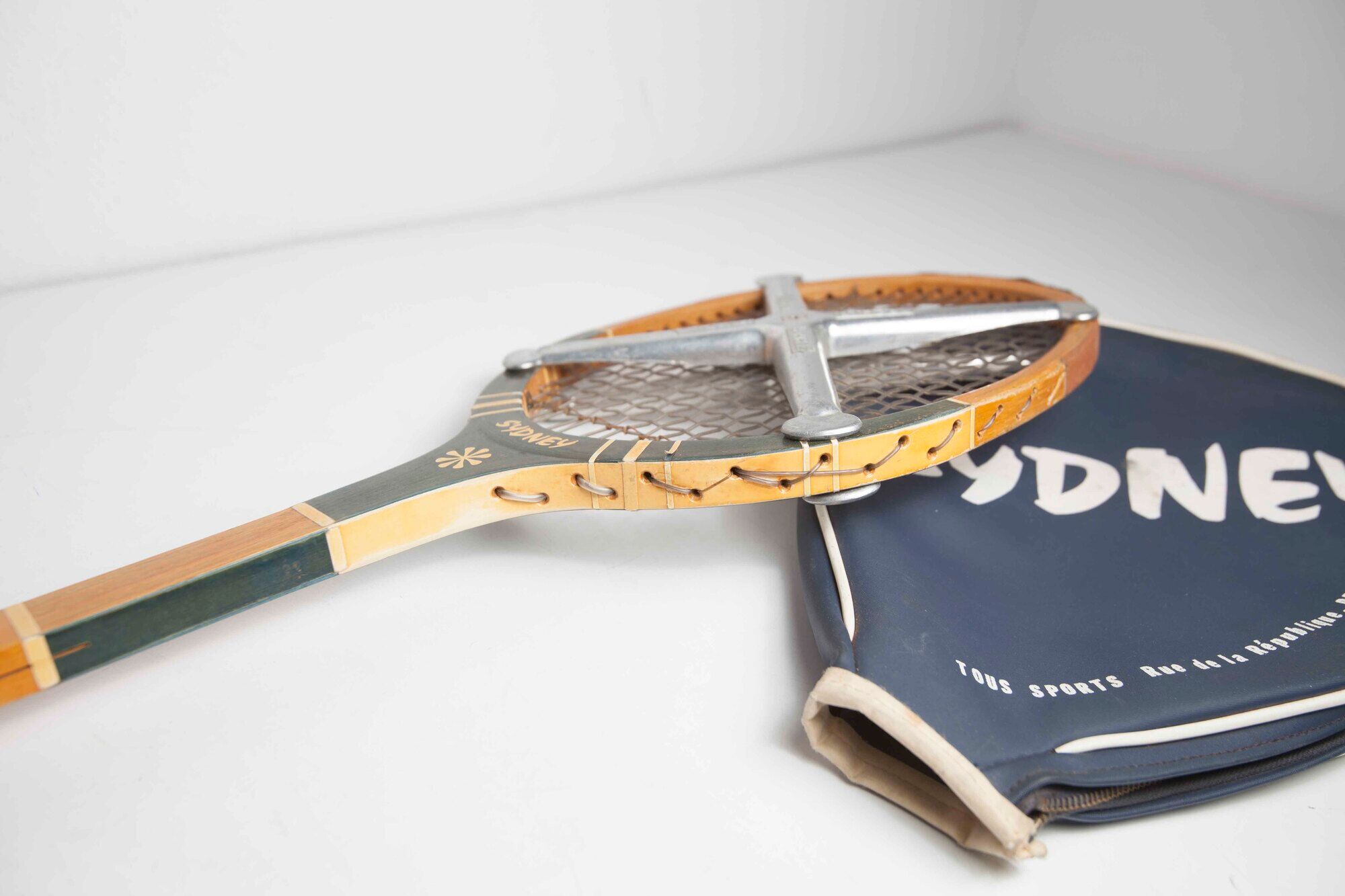 1960 Sydney tennis racket with metal tendor and cover