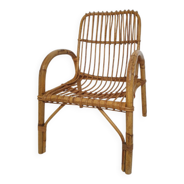 Fauteuil en rotin années 60
