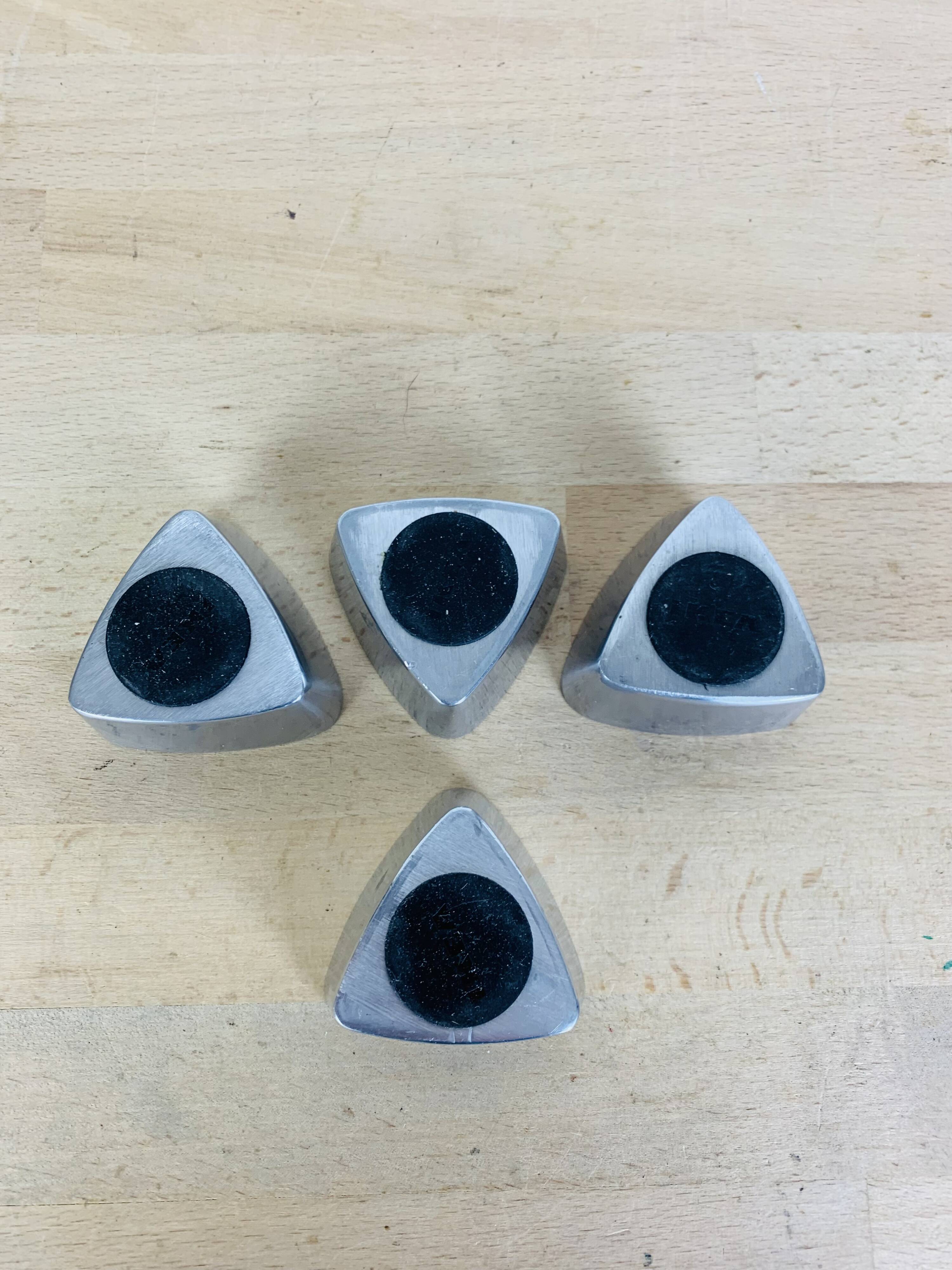 4 aluminum triangle candle holders, Ikea